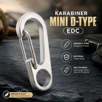 TaffSPORT Karabiner Mini D-type Hanging Keychain EDC Outdoor Metal - AT36