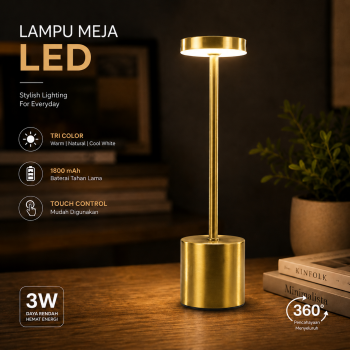 TaffLED Lampu Meja Hias Touch LED USB Rechargeable 3in1 1800mAh - P340