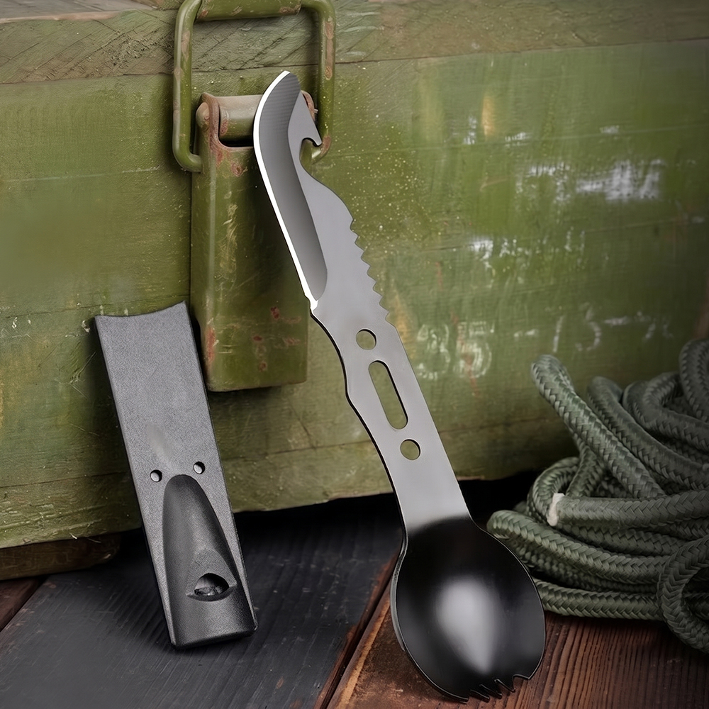 Gambar produk Petrified Fish Sendok Pisau Outdoor Camping EDC Tools - LX709 - 6
