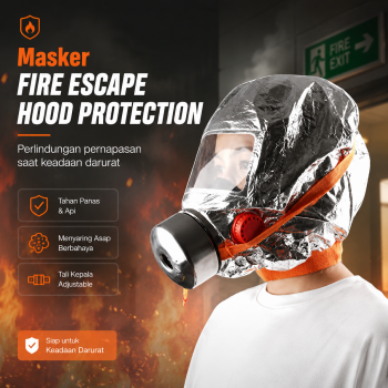 NANUI Masker Keselamatan Emergency Full Face Fire Escape Hood Mask - TZL30