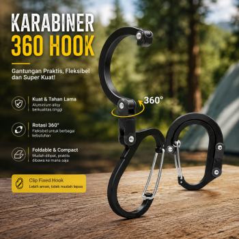Rupee Karabiner 360 Hook Carabiner Climbing Mountain Klip Aluminium - CE30