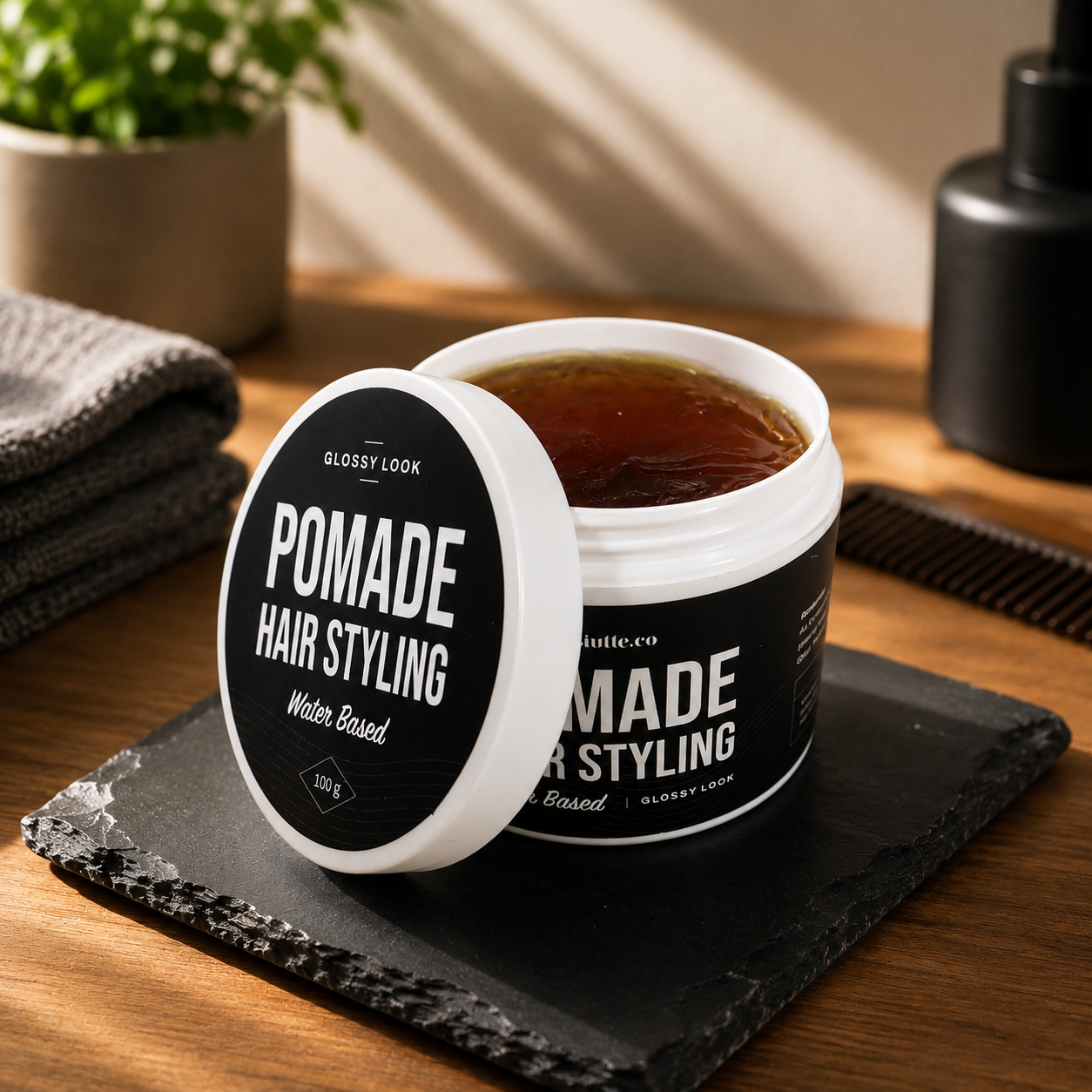 Biutte.co Pomade Rambut Water Based Hair Styling Glossy Look 100g Gambar produk Biutte.co Pomade Rambut Water Based Hair Styling Glossy Look 100g - 2