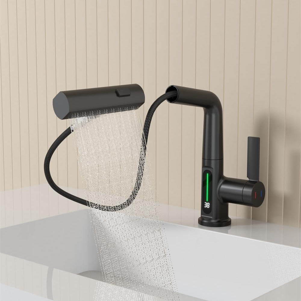 BATHE PROJECT Keran Air Wastafel Mixer Panas Dingin Pull Out Faucet - K040 Gambar produk BATHE PROJECT Keran Air Wastafel Mixer Panas Dingin Pull Out Faucet - K040 - 6