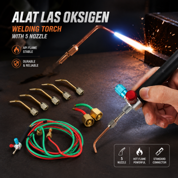 YaeTek Alat Las Oksigen Asetilen Oxygen Welding Torch with 5 Nozzle - YT5