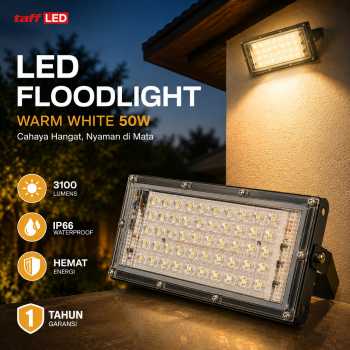 TaffLED Lampu Sorot LED Outdoor Floodlight Waterproof Warm White 50W - F4016
