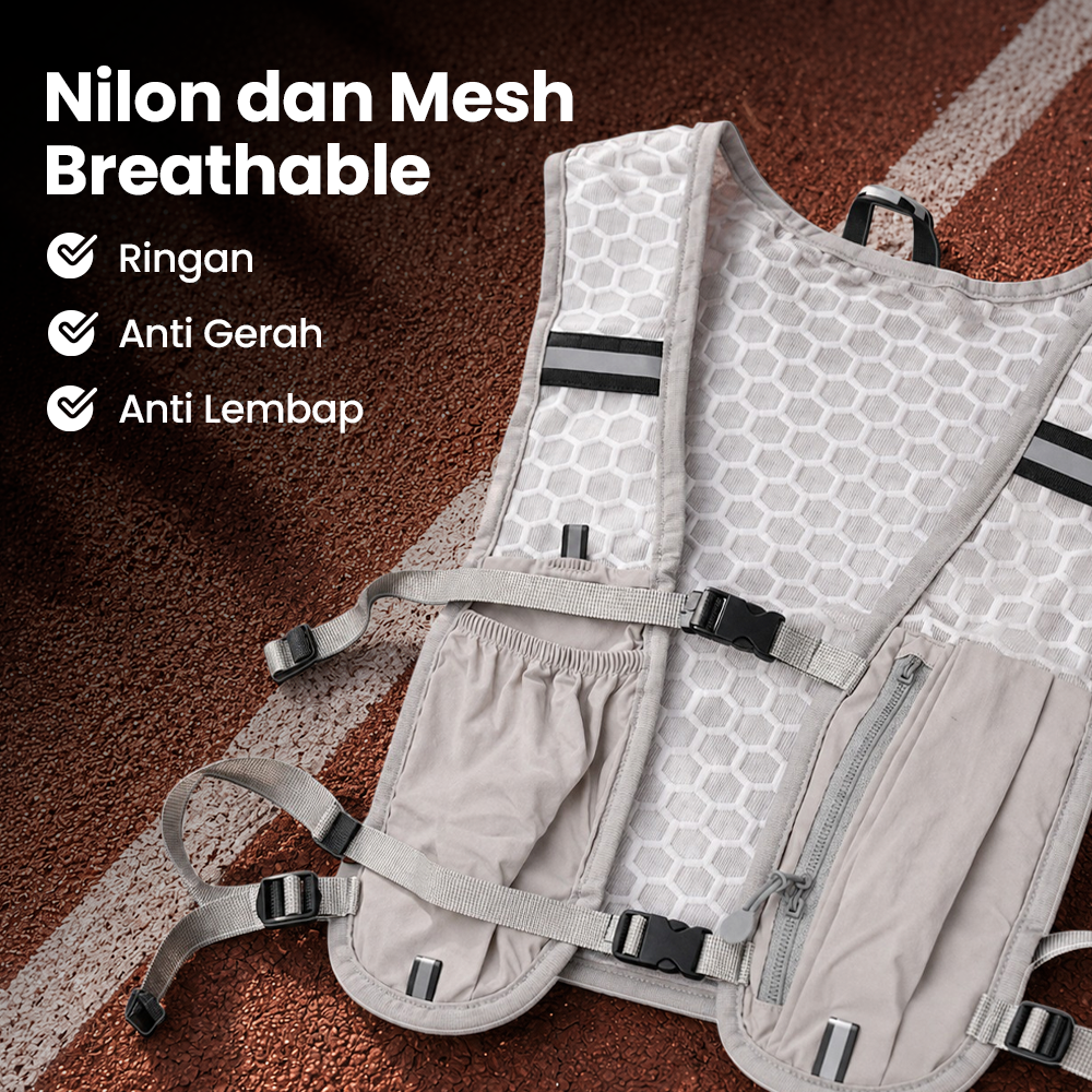 MPP Running Vest Hydrovest Hydration Breathable Rompi Lari Outdoor - WP400 Gambar produk MPP Running Vest Hydrovest Hydration Breathable Rompi Lari Outdoor - WP400 - 5