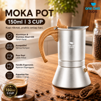 One Two Cups Moka Pot Teko Kopi Espresso Coffee Maker Stovetop - Z75