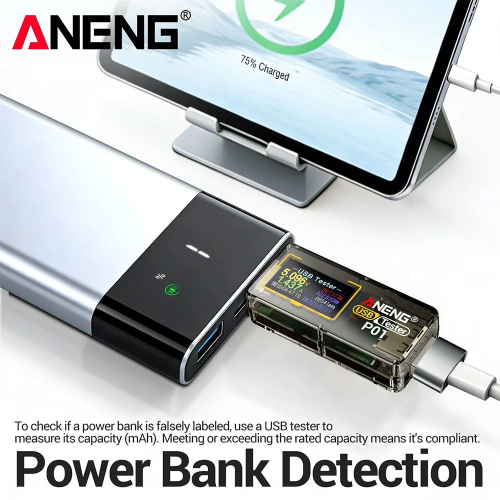 ANENG USB Tester Power Capacity Voltage Alert Detector 4-30V - P01 Gambar produk ANENG USB Tester Power Capacity Voltage Alert Detector 4-30V - P01 - 2