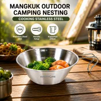 TaffHOME Mangkuk Outdoor Camping Nesting Cooking Stainless Steel 270ml - DS-310