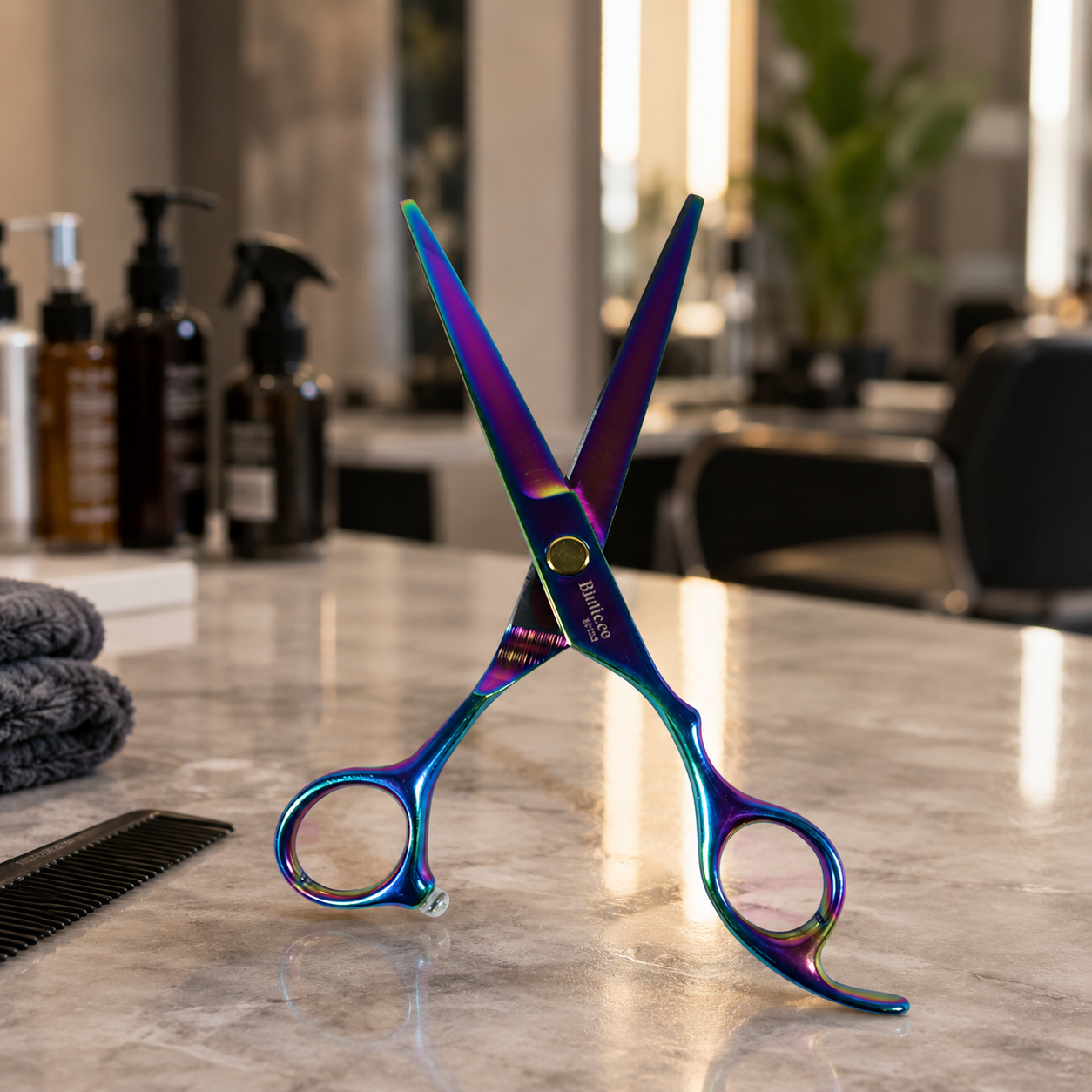 Biutte.co Gunting Rambut Lurus Sasak Buffing Stainless Steel 2 PCS - M1325 Gambar produk Biutte.co Gunting Rambut Lurus Sasak Buffing Stainless Steel 2 PCS - M1325 - 3