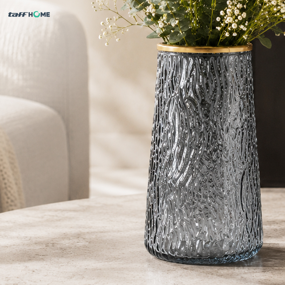 Gambar produk TaffHOME Vas Bunga Dekorasi Interior Ruang Tamu Motif Kulit Kayu - YF963 - 7