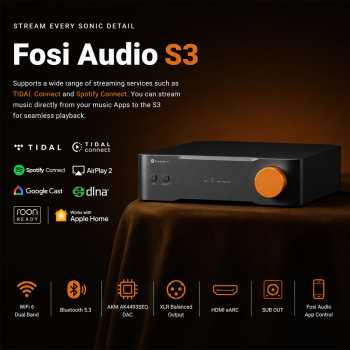 Fosi Audio Balance HiFi Streamer Amlogic A113X WiFi 6 Bluetooth 5.3 - S3