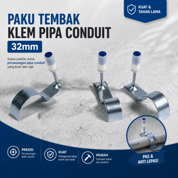 Taffware Paku Tembak Beton Ramset Klem Pipa Conduit Pipe Pin Fastener - YQ-200