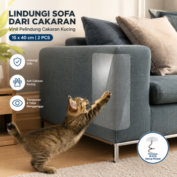 REBE Vinil Pelindung Cakaran Kucing untuk Sofa Kain 15x40cm 2 PCS - RB002