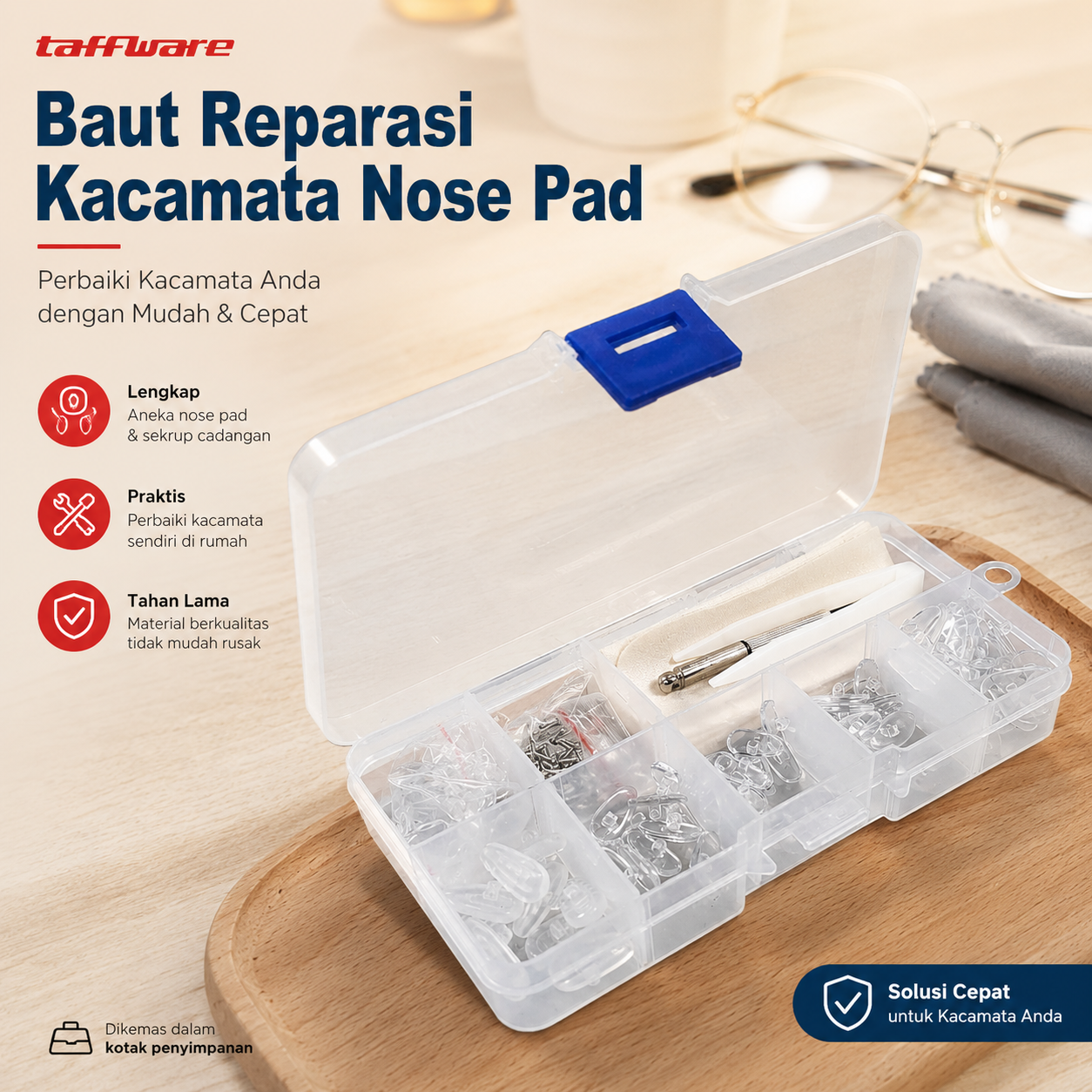 Gambar produk Taffware Baut Reparasi Kacamata Nose Pad Sunglasses Repair Screw - CM-35 - Utama