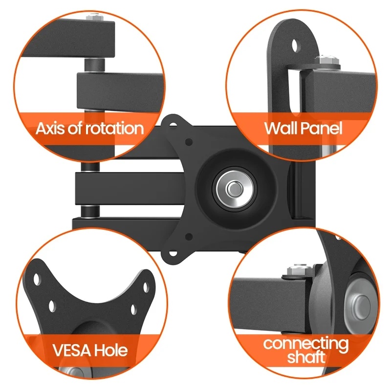 ALROTA Bracket TV Dinding 360 Degree Rotate VESA 100x100 10-27 Inch - DKE-S27 Gambar produk ALROTA Bracket TV Dinding 360 Degree Rotate VESA 100x100 10-27 Inch - DKE-S27 - 5