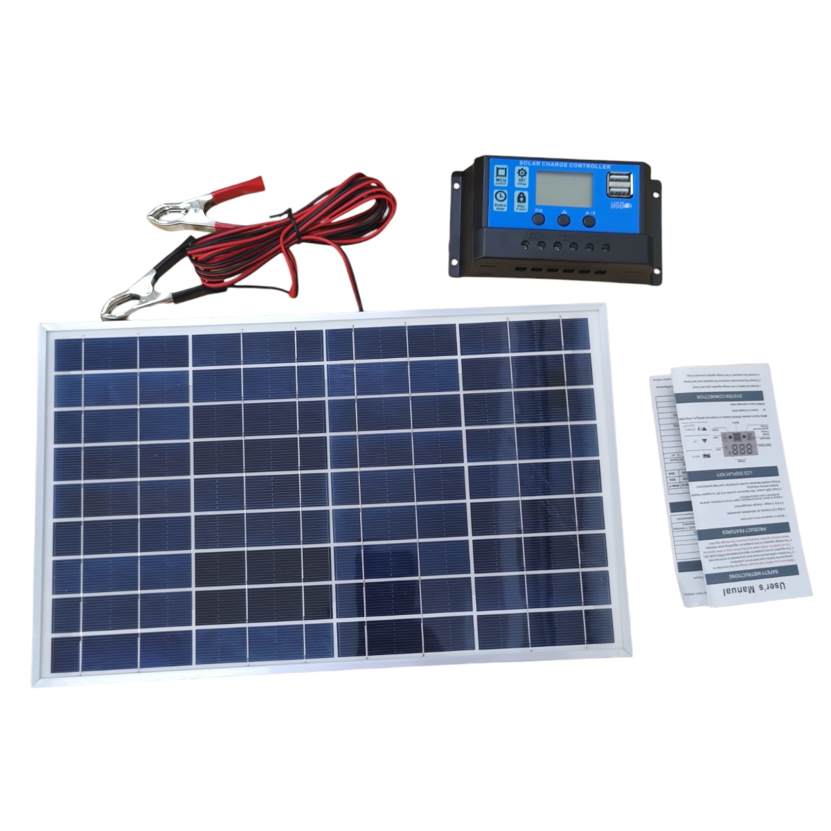 Gambar produk SUNYIMA Solar Panel Polycrystalline 33cm 18V 10W with Controller - SN20 - 8
