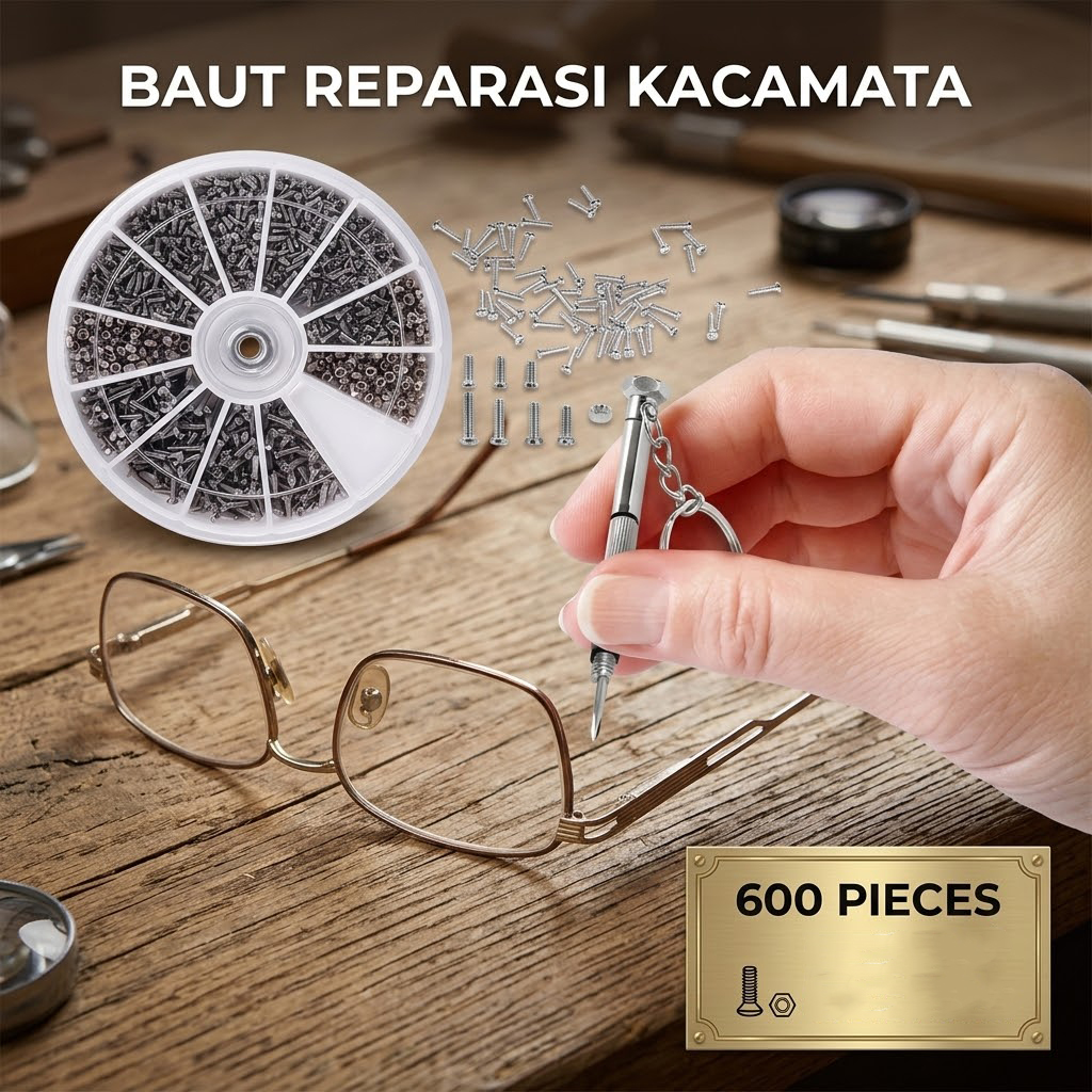 Gambar produk WALFRONT Baut Reparasi Kacamata Sunglasses Repair Nuts 600 PCS - A4 - Utama