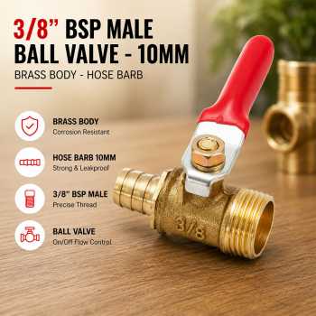 MAX Ball Valve Kuningan Stop Kran Air Nepel Selang Pagoda Brass Iron - DN10