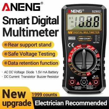 ANENG Digital Multimeter AC DC hFE Transistor 1999 Counts - SZ852