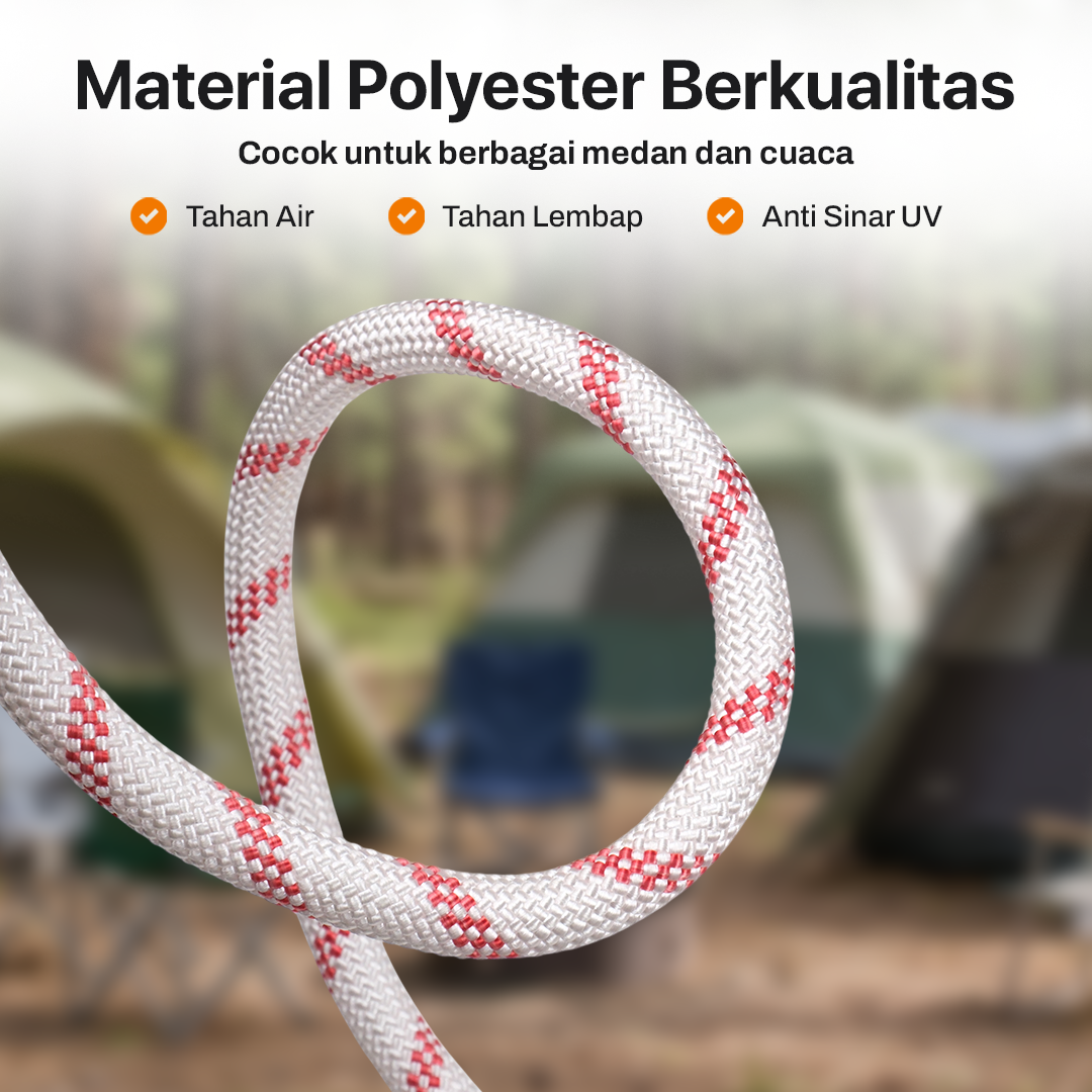 Gambar produk Tali Paracord Tenda Outdoor Rope Steel Buckle 12mm 20M - SC12 - 3