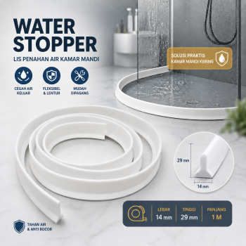TaffHOME Lis Strip Penahan Air Kamar Mandi Water Stopper Silikon Strip - AHW58