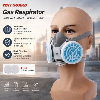 TaffGUARD Masker Gas Respirator Half Face with Activated Carbon Filter - 8006