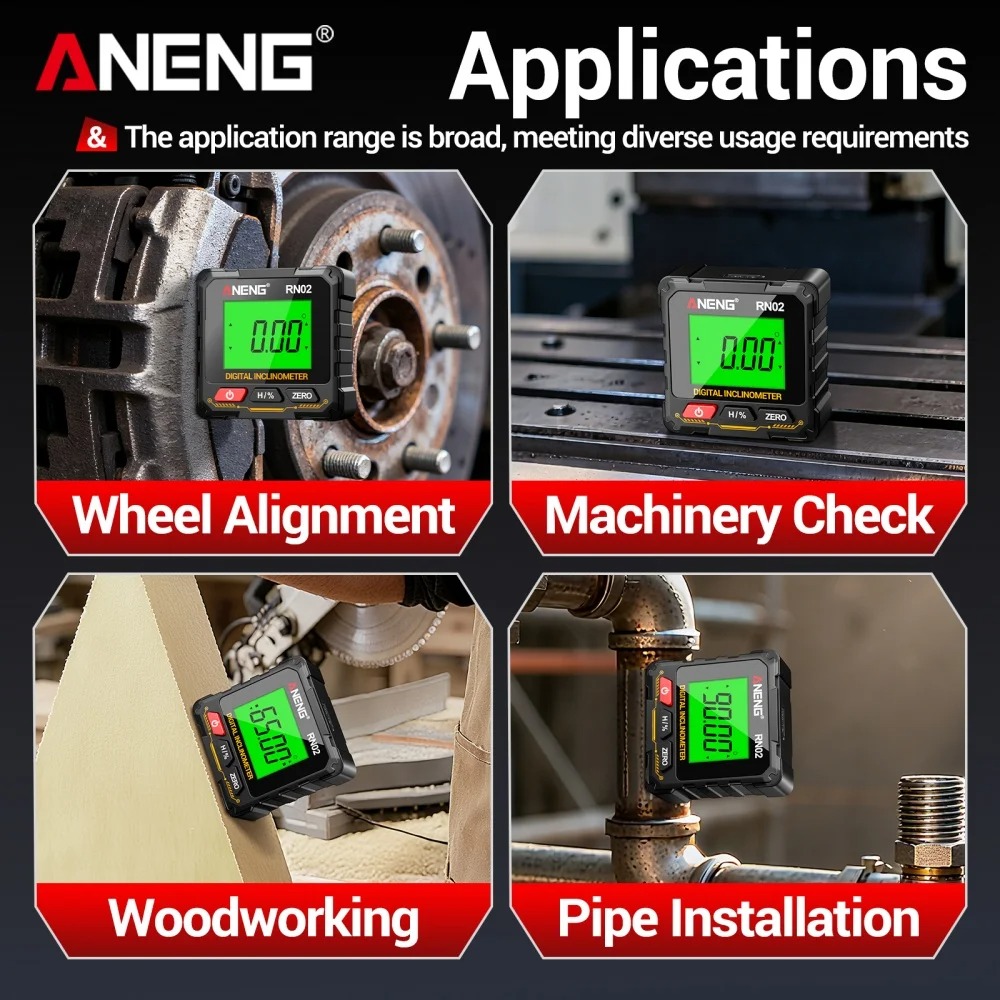 ANENG Inclinometer Digital Rechargeable Alat Ukur Kemiringan Magnetik - RN02 Gambar produk ANENG Inclinometer Digital Rechargeable Alat Ukur Kemiringan Magnetik - RN02 - 7