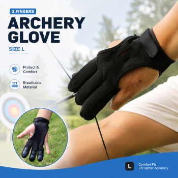 Gambar produk JSHZ Sarung Tangan Olahraga Panahan Archery Glove 3 Fingers L - JS9A