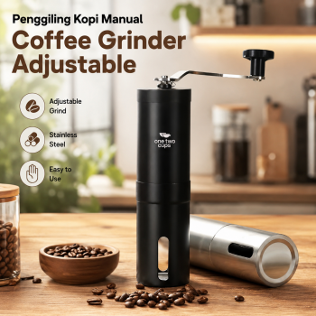 One Two Cups Penggiling Kopi Manual Coffee Grinder Adjustable - E810
