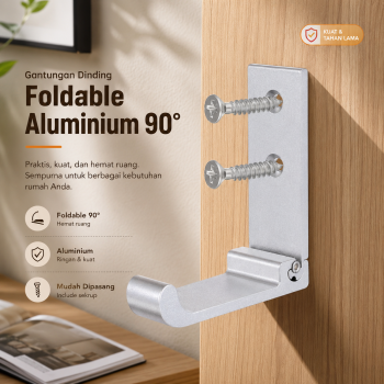 TaffHOME Gantungan Dinding Lipat Foldable Hook Hanger Aluminium Alloy - MS38
