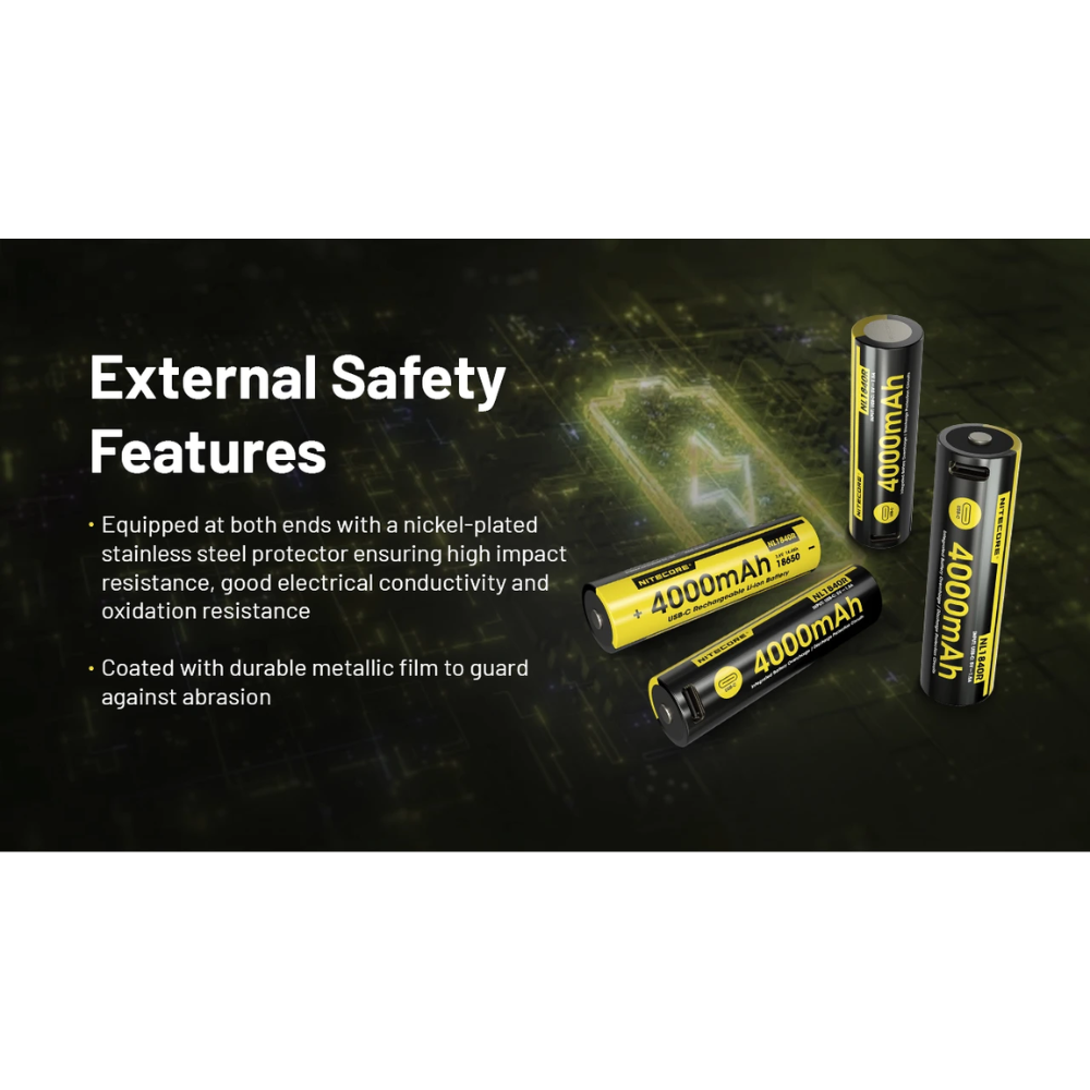 Gambar produk NITECORE Baterai Isi Ulang 18650 Flat Top Li-Ion 4000mAh 3.6V 1 PCS - NL1840R - 6