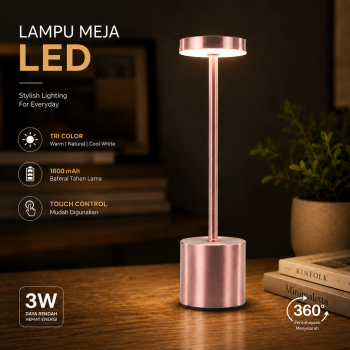 TaffLED Lampu Meja Hias Touch LED USB Rechargeable 3in1 1800mAh - P340