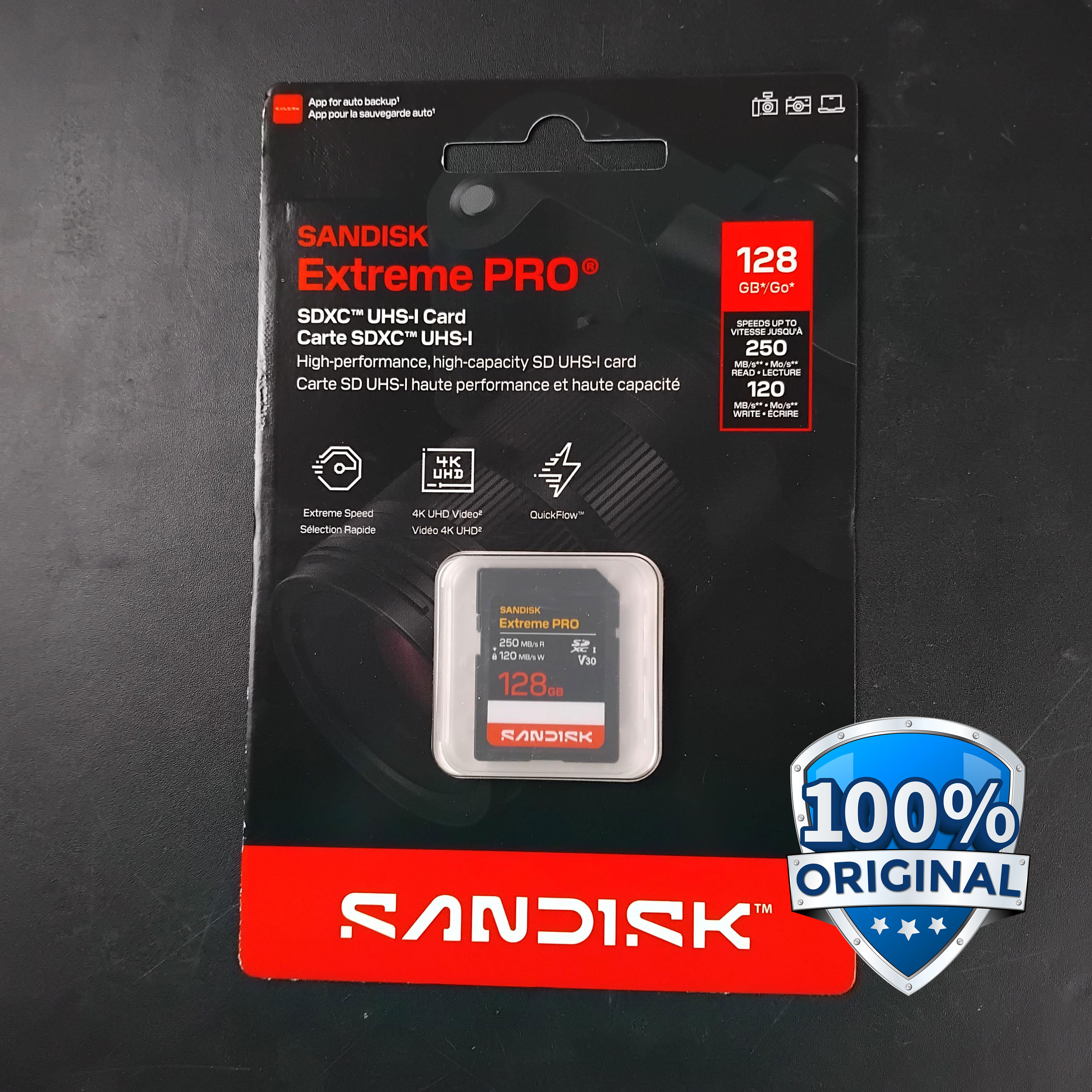 SanDisk Extreme PRO SDXC/HC UHS-I Card U3 V30 4K UHD 250MB/s 128GB - SDSDXXJ Gambar produk SanDisk Extreme PRO SDXC/HC UHS-I Card U3 V30 4K UHD 250MB/s 128GB - SDSDXXJ - Utama