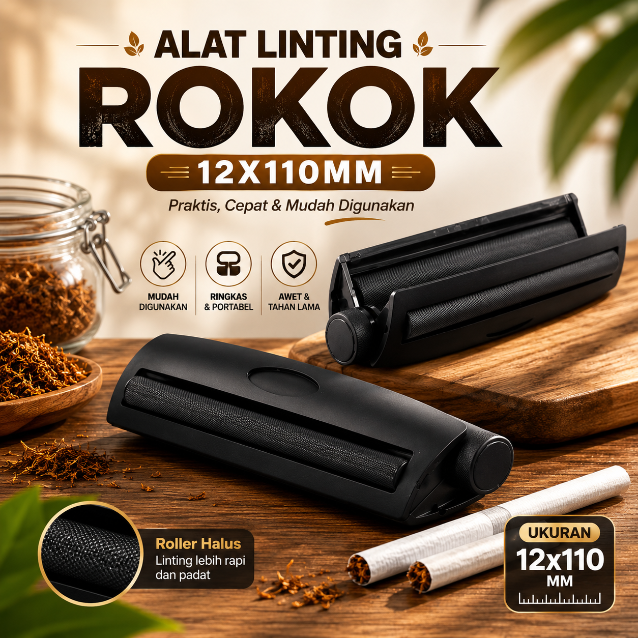 GIZEH Alat Linting Rokok Manual Tobacco Rolling Machine 12x110mm - DA-010CR