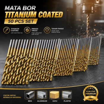 Gambar produk Taffware Mata Bor Power Drill Bits Titanium Coated 50 PCS - DW1361