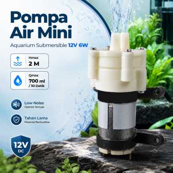Gambar produk Pompa Air Celup Multifungsi Aquarium Submersible Pump 12V 6W - YX-385