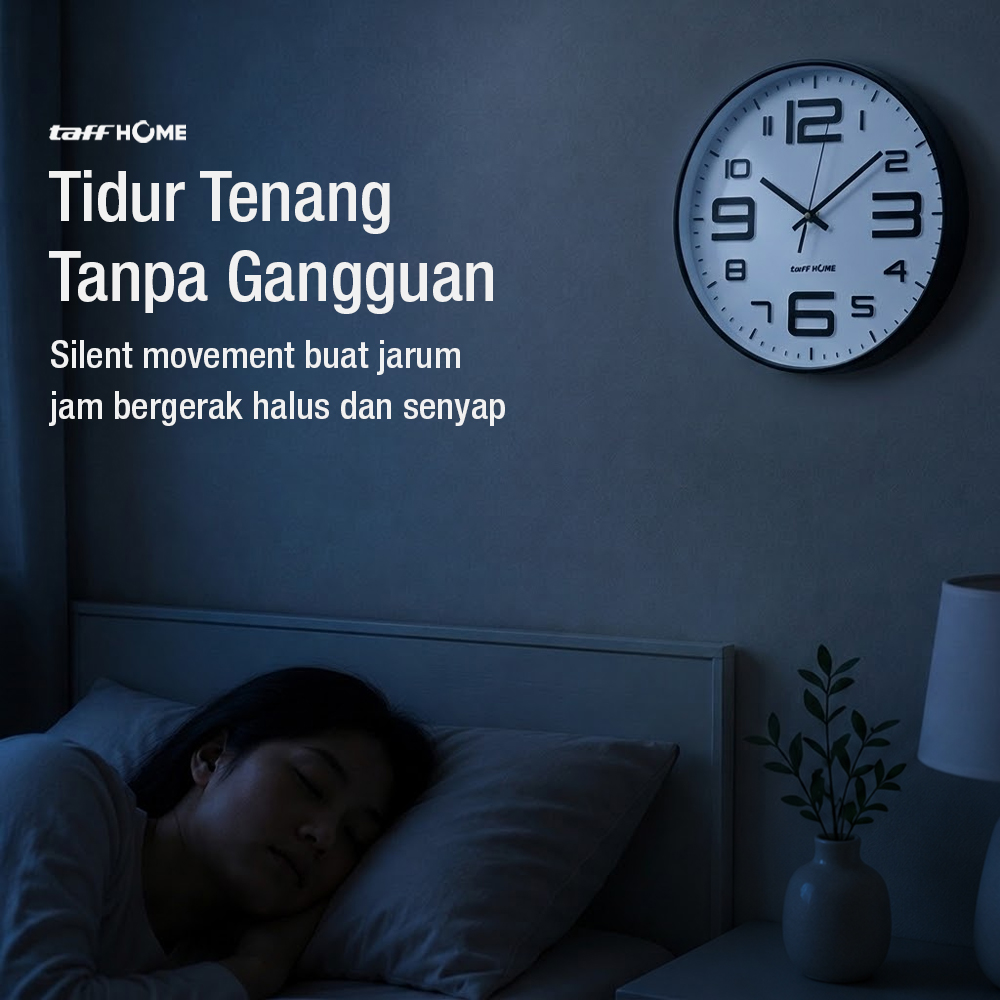 Gambar produk TaffHOME Jam Dinding Bulat Quartz Creative Design Modern 29cm - H6588 - 2