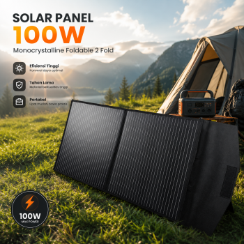 SolaBright Panel Surya Solar Foldable Monocrystalline 2 Fold 100W - AP-210
