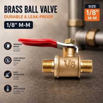 NFJM Ball Valve Stop Keran Mini Copper Gas Water Long Nose Handle - DN20