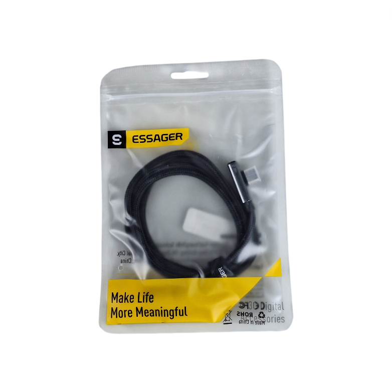 Gambar produk ESSAGER Kabel Data Type C to Type C Fast Charging LED 5A 100W 1M - ES-X47 - Kemasan