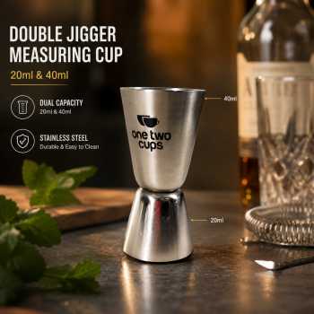 One Two Cups Gelas Ukur Bartender Double Jigger Measuring Cup - KM2