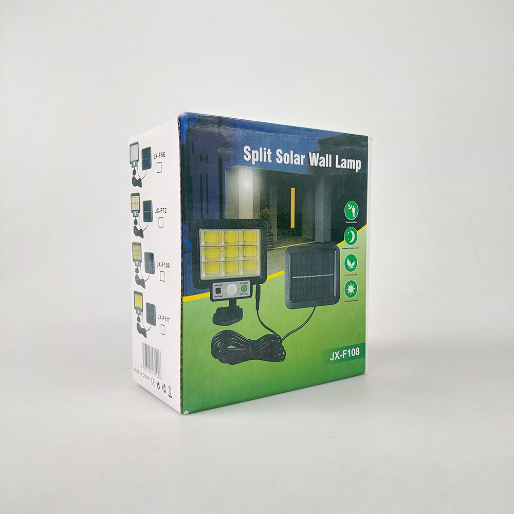 Gambar produk JING XIN Lampu Dinding Solar Sensor PIR 1000 Lumens Cool White 108 LED - JX-F - Kemasan