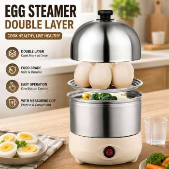 TaffHOME Alat Rebus Telur 7 Butir Egg Steamer Boiler - HFR-02