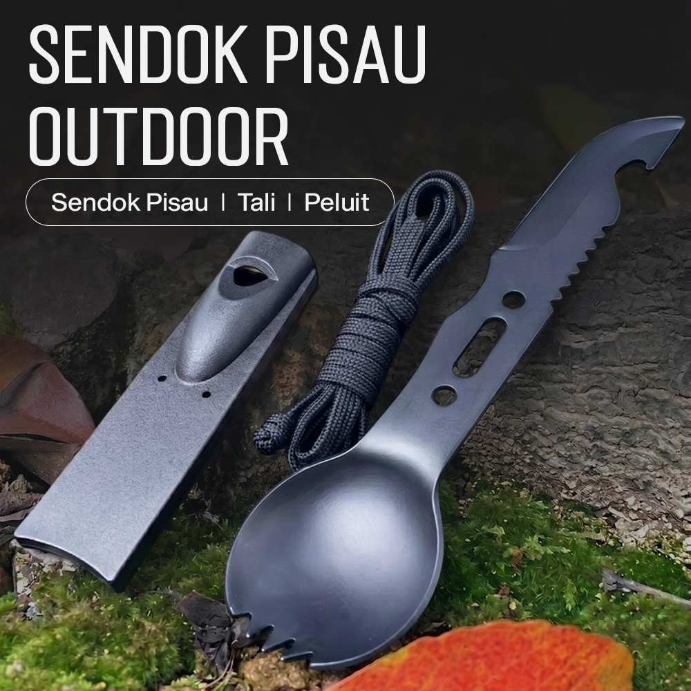 Gambar produk Petrified Fish Sendok Pisau Outdoor Camping EDC Tools - LX709 - Utama