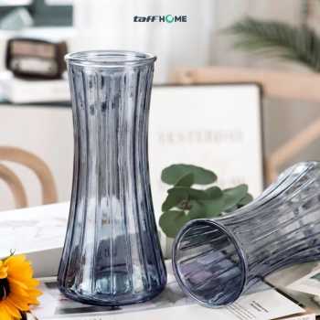 Gambar produk TaffHOME Vas Bunga Kaca Bening Estetik Vintage Glass Flower Vase - Y23 - 6