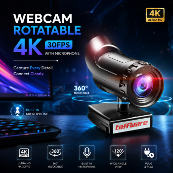Gambar produk Taffware Webcam Desktop PC Laptop Rotatable 4K with Microphone - EL380