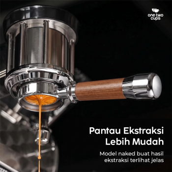 Gambar produk One Two Cups Portafilter Bottomless Naked Detachable Stainless 51mm - NP55 - 1