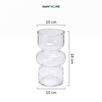 Gambar produk TaffHOME Vas Bunga Kaca Nordic Bottle Vase Flower Pot Home Decor 18cm - AM-18 - 8