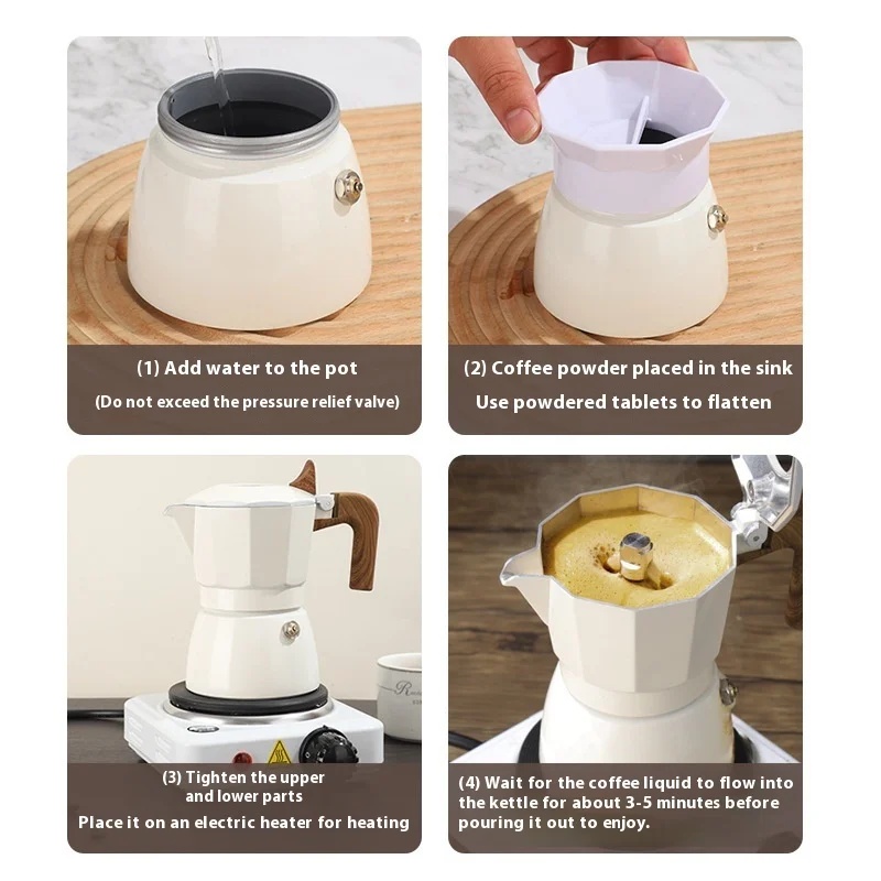 One Two Cups Moka Pot Teko Kopi Espresso Coffee Maker 2 Cup 100ml - L30 Gambar produk One Two Cups Moka Pot Teko Kopi Espresso Coffee Maker 2 Cup 100ml - L30 - Kemasan